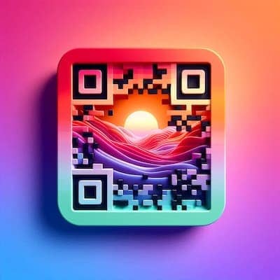 A picture QR code with gradient of colors.